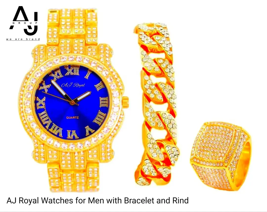 AJ ROYAL WATCHES FOR MEN WITH BRACELET AND RIND