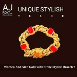 Women and men gold with stone stylish bracelet