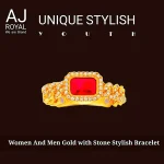 Luxury Red Stone Gold Bracelet for Men & Women