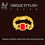 Royal Red Stone Gold Bracelet for Men & Women